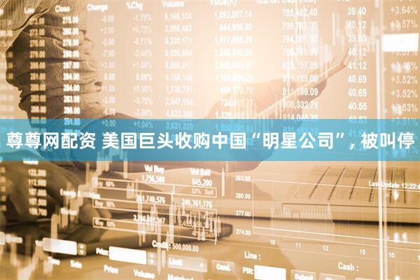 尊尊网配资 美国巨头收购中国“明星公司”, 被叫停